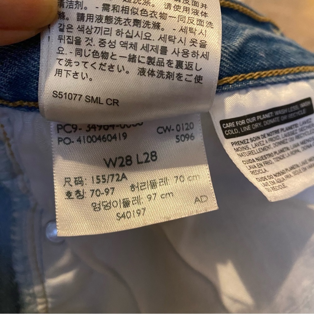 LEVI’S Premium Women Blue Buttoned Fly Wedgie Straight Jeans Size 28 - Picture 10 of 10